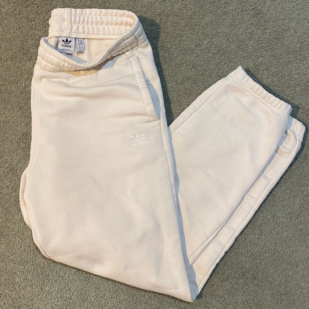 adidas Cream Off-White Trefoil Joggers